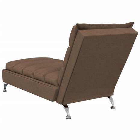 Chaise longue met kussens stof bruin 6