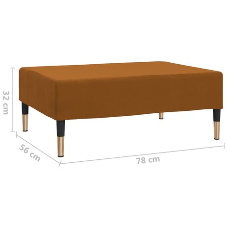 Voetenbank 78x56x32 cm fluweel bruin 6