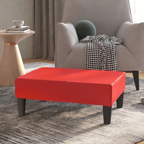 Voetenbank 78x56x32 cm kunstleer rood  1