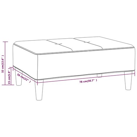 Voetenbank 78x56x32 cm stof zwart 7