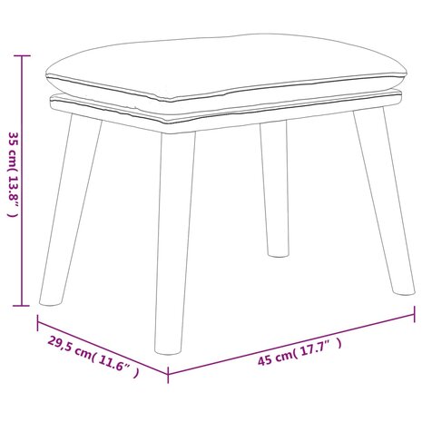 Voetenbank 45x29,5x35 cm fluweel zwart 6