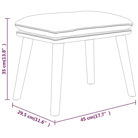 Voetenbank 45x29,5x35 cm stof lichtgrijs 6