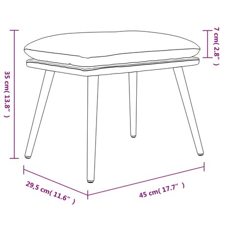 Voetenbank 45x29,5x35 cm stof en kunstleer zwart 7