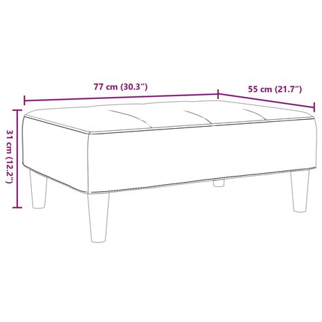 Voetenbank 77x55x31 cm fluweel lichtgrijs 8