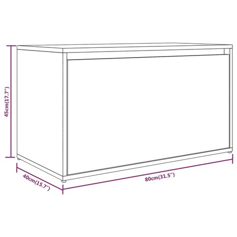 Halbankje 80x40x45 cm bewerkt hout bruin eikenkleur 9