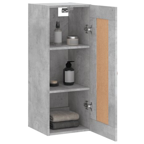 Wandkast 34,5x34x90 cm bewerkt hout betongrijs 5