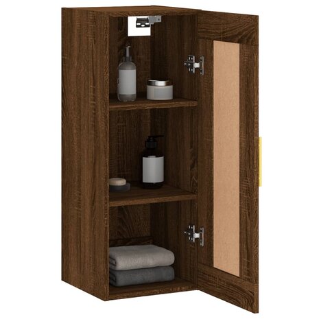 Wandkast 34,5x34x90 cm bewerkt hout bruin eikenkleur 5