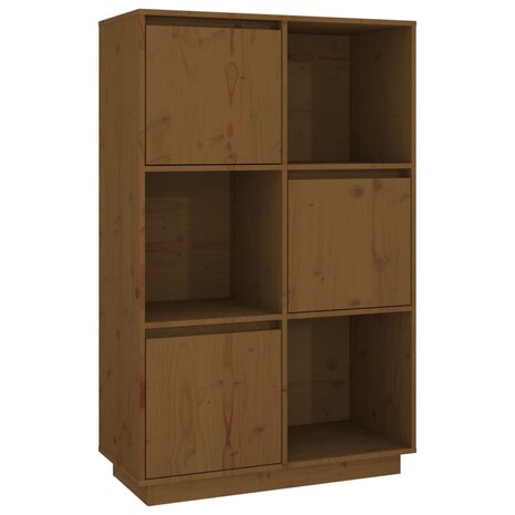 Hoge kast 74x35x117 cm massief grenenhout honingbruin 2