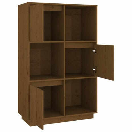 Hoge kast 74x35x117 cm massief grenenhout honingbruin 7