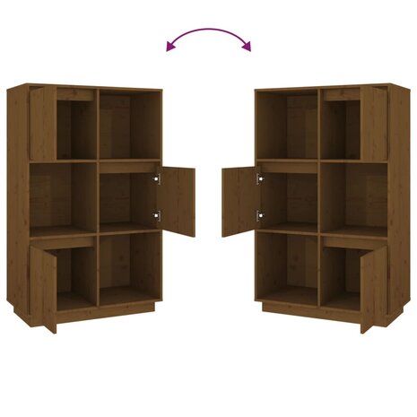 Hoge kast 74x35x117 cm massief grenenhout honingbruin 8