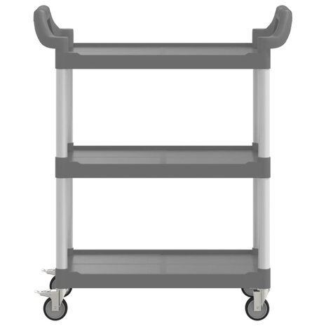 Trolley 3-laags 81x41x92 cm aluminium grijs 4