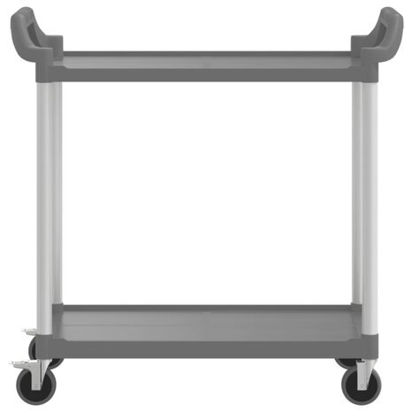 Trolley 2-laags 99x50x97 cm aluminium grijs 4