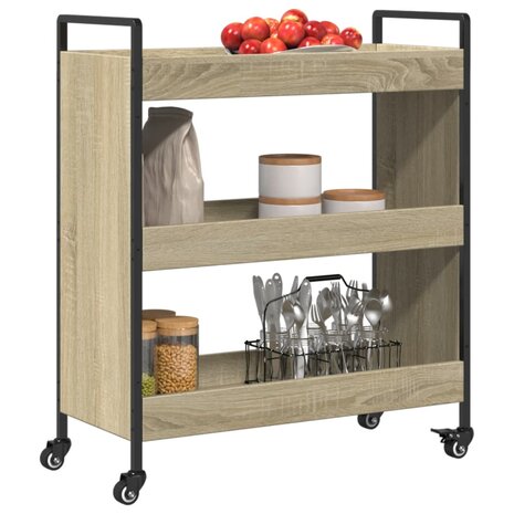 Keukentrolley 70x30x82 cm bewerkt hout sonoma eikenkleurig 6