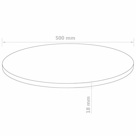 Tafelblad rond MDF 500x18 mm 6