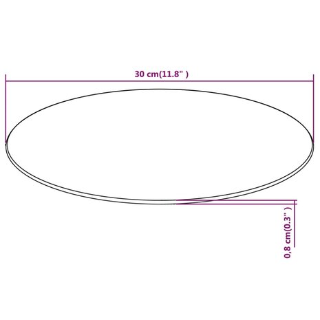 Tafelblad van gehard glas 300 mm rond 4