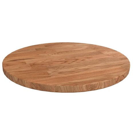 Tafelblad rond Ø30x1,5 cm bewerkt massief eikenhout lichtbruin 1