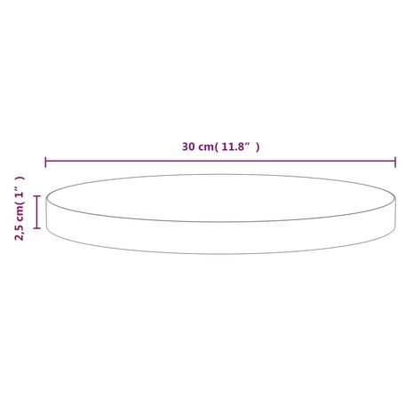 Tafelblad Ø30x2,5 cm massief grenenhout wit 6