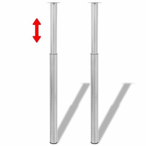 Tafelpoten telescopisch 4 st 710-1100 mm geborsteld nikkel 2