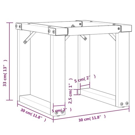 Salontafelpoten O-frame 30x30x33 cm gietijzer 9