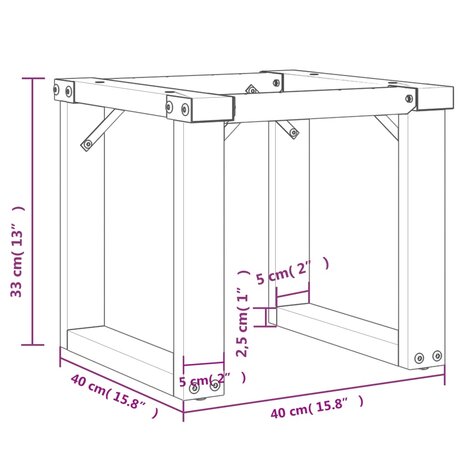 Salontafelpoten O-frame 40x40x33 cm gietijzer 9