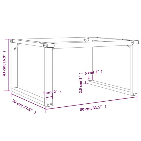 Salontafelpoten O-frame 80x70x43 cm gietijzer 9