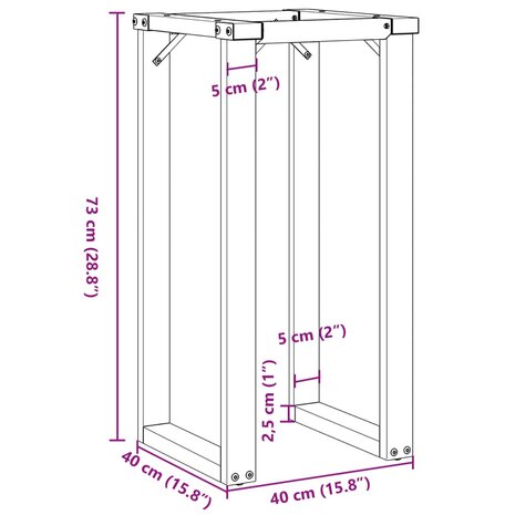 Eettafelpoten O-frame 40x40x73 cm gietijzer 9