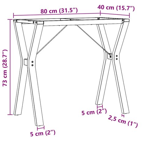 Eettafelpoten Y-frame 80x40x73 cm gietijzer 9