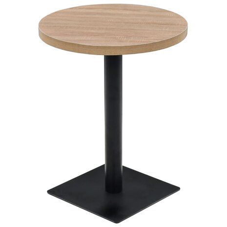 Bistrotafel rond 60x75 cm MDF en staal eikenkleur 2