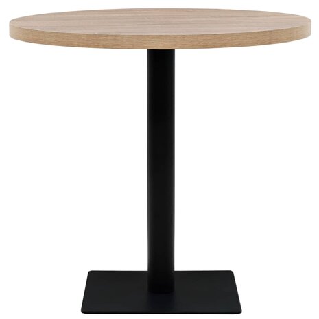 Bistrotafel rond 80x75 cm MDF en staal eikenkleur 3