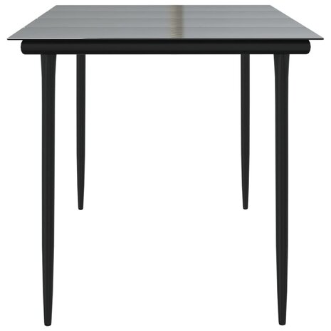 Tuintafel 160x80x74 cm staal en gehard glas zwart 4