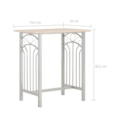 3-delige Barset hout en staal 8