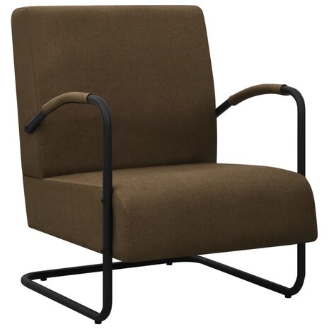 Fauteuil stof donkerbruin 1