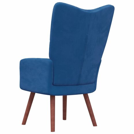 Relaxstoel fluweel blauw 4