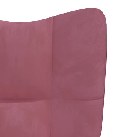 Relaxstoel met voetenbank fluweel roze 8