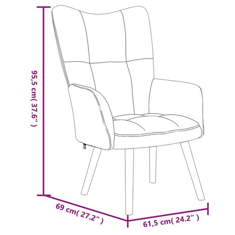 Relaxstoel met voetenbank fluweel zwart 11