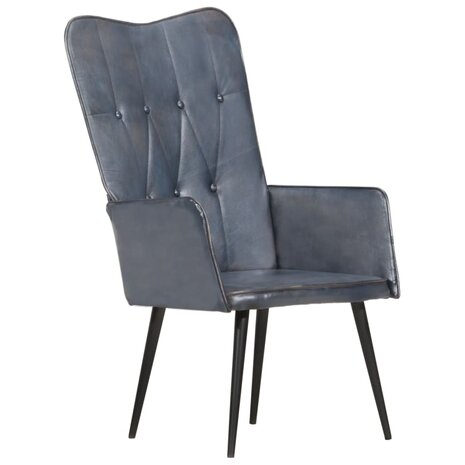 Fauteuil echt leer grijs 10