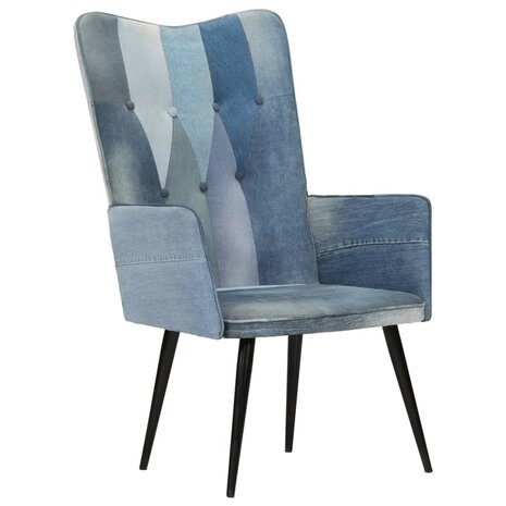 Fauteuil canvas denim patchwork 2