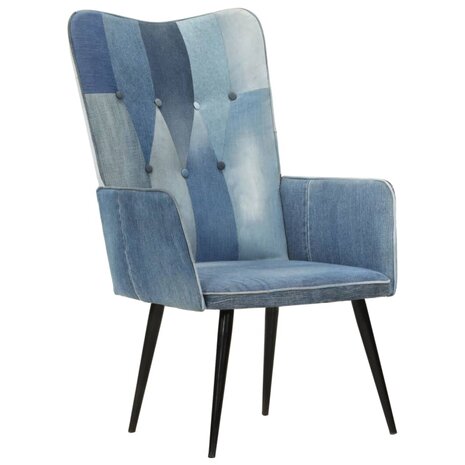 Fauteuil canvas denim patchwork 11