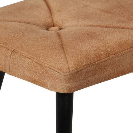 Fauteuil met voetensteun canvas bruin 5