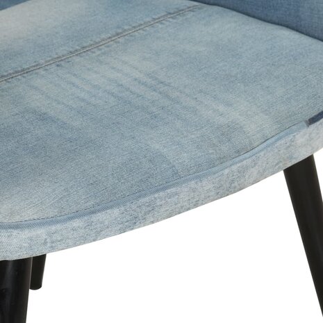 Fauteuil met voetensteun patchwork canvas blauw denim 8