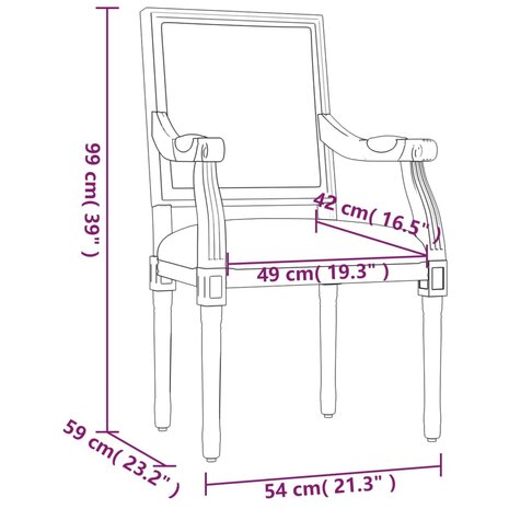 Fauteuil 54x59x99 cm stof donkergrijs 8