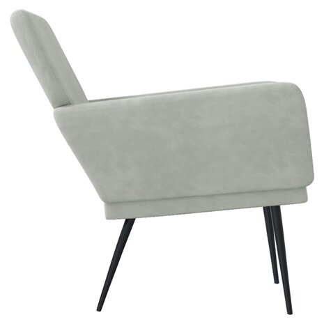 Fauteuil 62x79x79 cm fluweel lichtgrijs 4