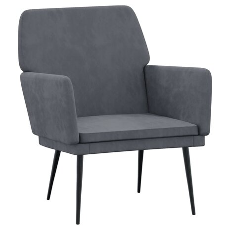 Fauteuil 62x79x79 cm fluweel donkergrijs 2