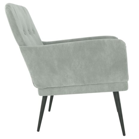 Fauteuil 62x79x79 cm fluweel lichtgrijs 4