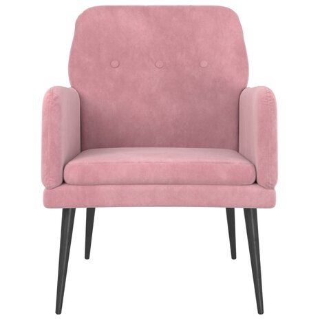 Fauteuil 62x79x79 cm fluweel roze 3