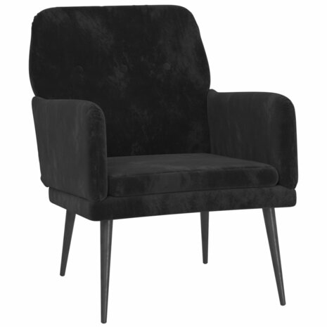 Fauteuil 62x79x79 cm fluweel zwart 2