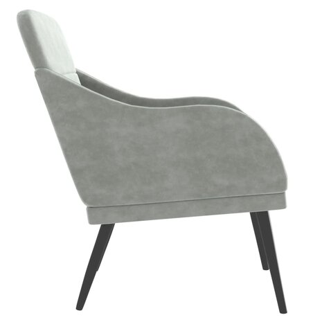 Fauteuil 63x76x80 cm fluweel lichtgrijs 4