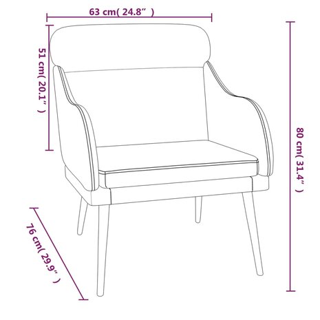 Fauteuil 63x76x80 cm fluweel lichtgrijs 8