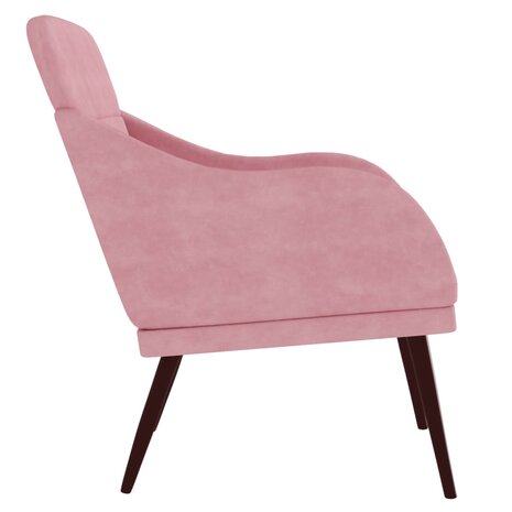 Fauteuil 63x76x80 cm fluweel roze 4