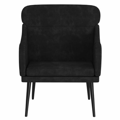 Fauteuil 63x76x80 cm fluweel zwart 3